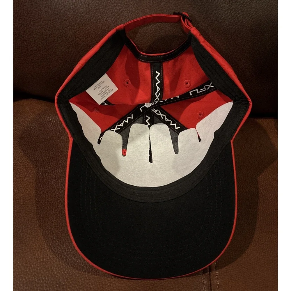 Maxfli Tech Cap Red Golf Hat Strap Back One Size Fits Most